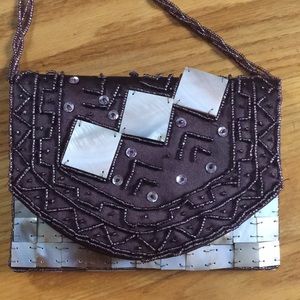 Unique beaded shell crossbody purse‎